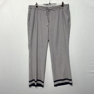 Talbots Women Pull On Wide Leg Elastic Waist Pants Size 16W Geometric M268 -3